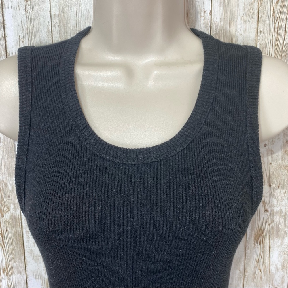 Wilfred Free/Aritzia- Black Ribbed Bruni Tank Midi Dress - Picture 6 of 11